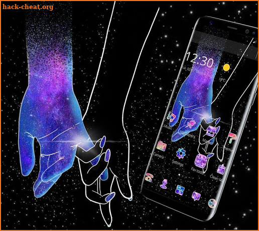 Galaxy Hand in Hand Romantic Love Theme screenshot