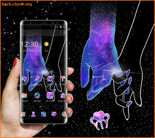 Galaxy Hand in Hand Romantic Love Theme screenshot