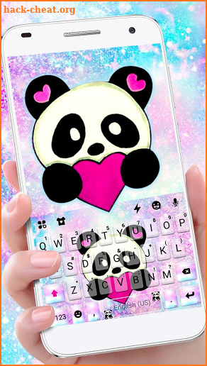 Galaxy Heart Panda Keyboard Theme screenshot