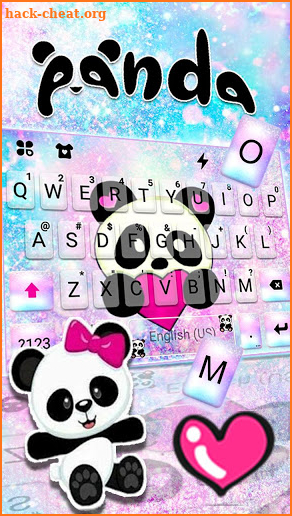 Galaxy Heart Panda Keyboard Theme screenshot