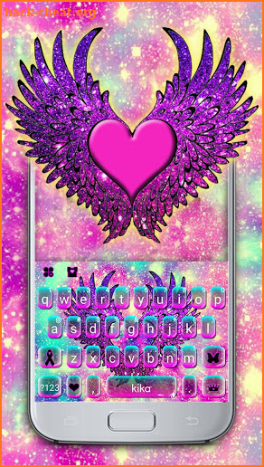Galaxy Heart Wings Keyboard Theme screenshot