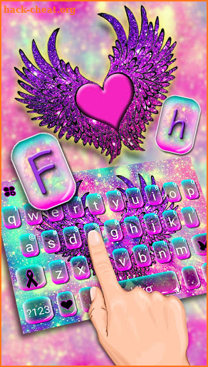 Galaxy Heart Wings Keyboard Theme screenshot