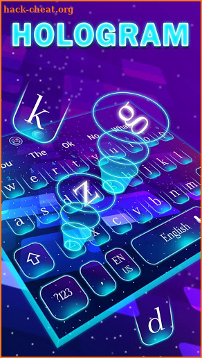 Galaxy Hologram Keyboard Theme screenshot