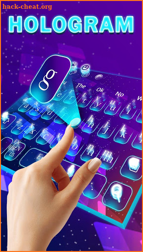 Galaxy Hologram Keyboard Theme screenshot