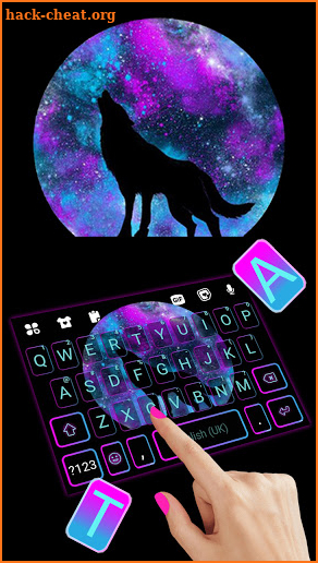 Galaxy Howling Wolf Keyboard Background screenshot