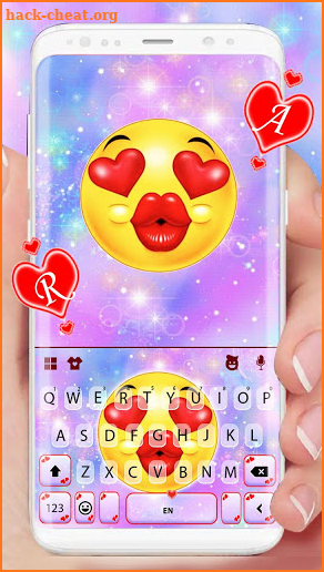 Galaxy Kiss Emoji Keyboard Theme screenshot