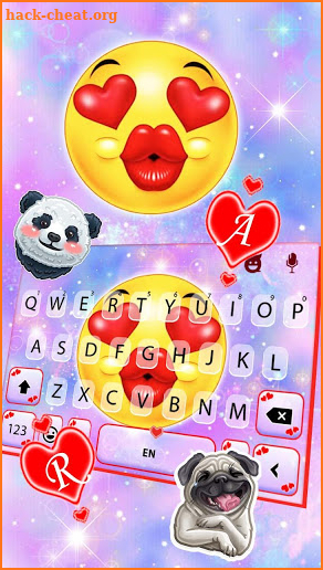 Galaxy Kiss Emoji Keyboard Theme screenshot