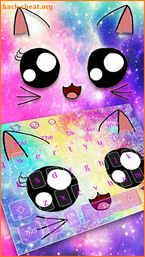 Galaxy Kitty Big Eyes Keyboard Theme screenshot