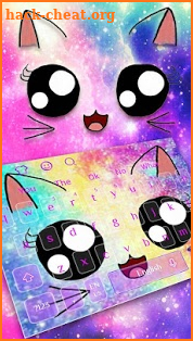 Galaxy Kitty Emoji Keyboard Theme screenshot