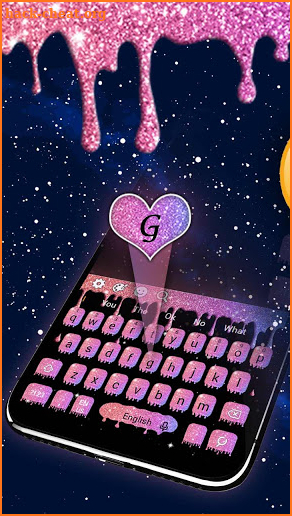 Galaxy Liquid Droplets Keyboard Theme screenshot