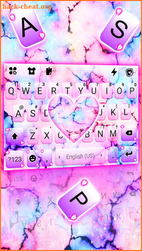 Galaxy Marble Heart Keyboard Background screenshot
