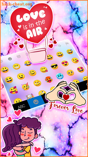 Galaxy Marble Heart Keyboard Background screenshot