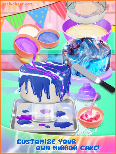Galaxy Mirror Glaze Cake - Sweet Desserts Maker screenshot