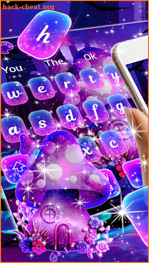 Galaxy Neon Mushroom Keyboard Theme screenshot