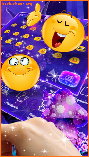 Galaxy Neon Mushroom Keyboard Theme screenshot