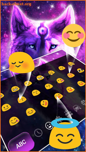 Galaxy Neon Wolf Theme screenshot
