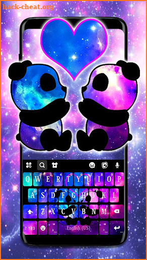 Galaxy Panda Love Keyboard Theme screenshot