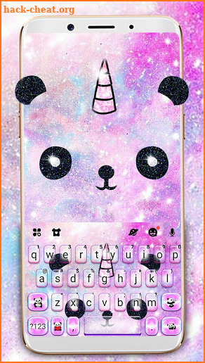 Galaxy Panda Unicorn Keyboard Theme screenshot