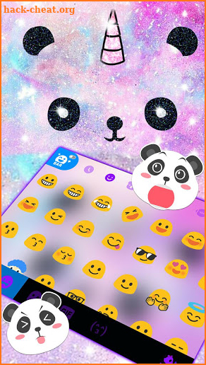 Galaxy Panda Unicorn Keyboard Theme screenshot