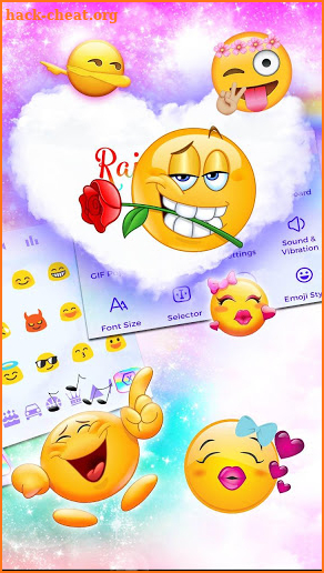 Galaxy rainbow heart keyboard theme screenshot