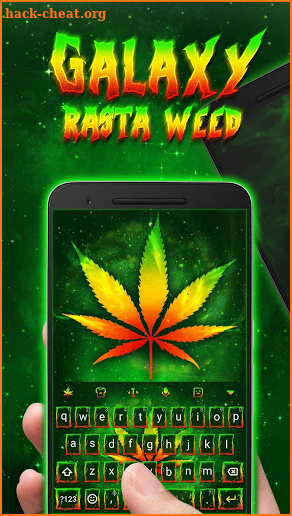 Galaxy Rasta Weed Keyboard Theme for Android screenshot
