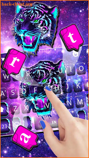 Galaxy Tiger Keyboard Background screenshot