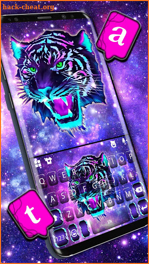 Galaxy Tiger Keyboard Background screenshot