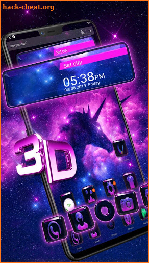 Galaxy Unicorn Glass Tech Theme screenshot
