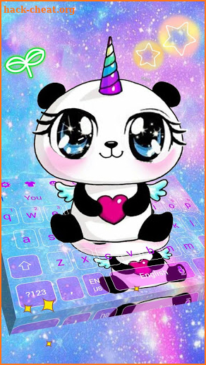 Galaxy Unicorn Panda Emoji Keyboard Theme screenshot