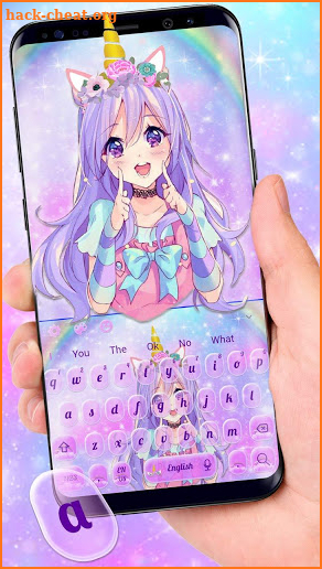 Galaxy Unicorn Rainbow Girl Keyboard screenshot