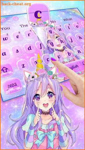 Galaxy Unicorn Rainbow Girl Keyboard screenshot