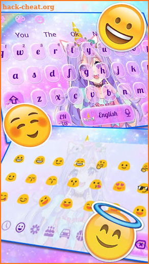 Galaxy Unicorn Rainbow Girl Keyboard screenshot