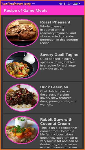 Game Meats Recipes screenshot
