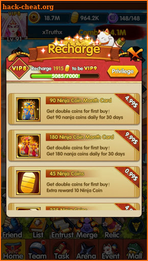 Game wallet for ninja and fairy screenshot
