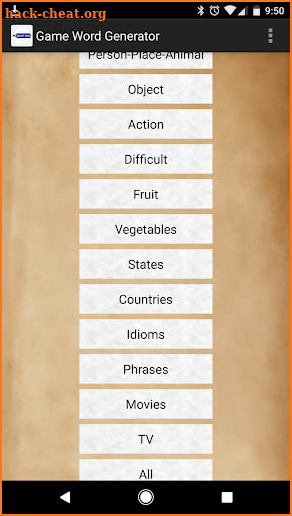 Game Word Generator screenshot