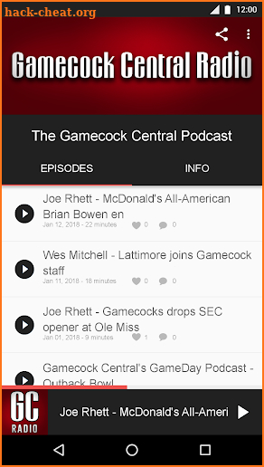 Gamecock Central Radio screenshot