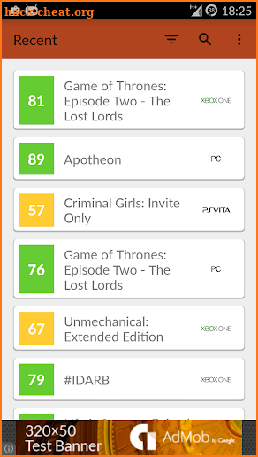 GamePlan: Games on Metacritic screenshot