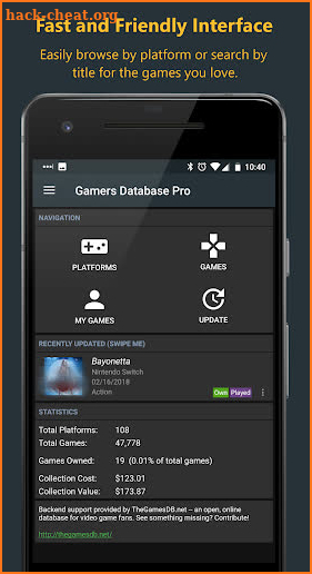 Gamers Database Pro screenshot