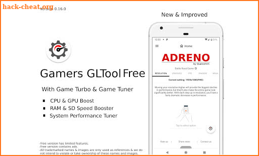 Gamers GLTool Free with Game Turbo & Game Tuner screenshot