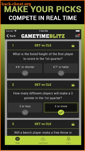 Gametime Blitz - Live Sports Prediction Game screenshot
