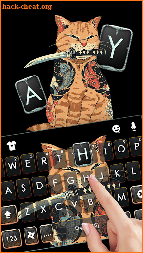Gangsta Tattoo Cat Keyboard Background screenshot