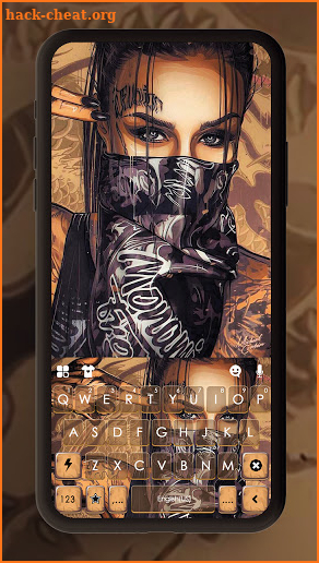 Gangsta Tattoo Girl Keyboard Background screenshot