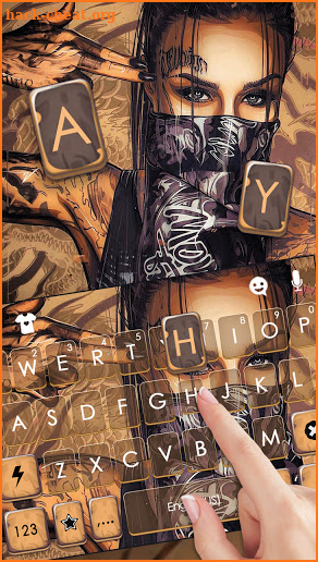 Gangsta Tattoo Girl Keyboard Background screenshot