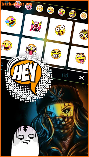 Gangster Mask Girl Keyboard Background screenshot