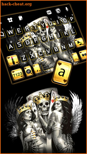 Gangster Poker Skull Keyboard Background screenshot