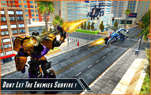 Gangster Super Transform Robot Flying Car Robo War screenshot