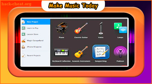 GarageBand Music in studio Clue screenshot