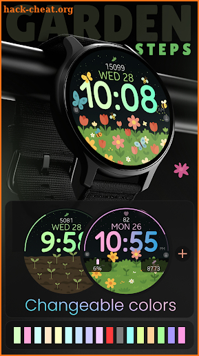 Garden Steps floral watch face screenshot