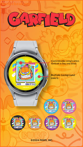 Garfield All Smiles Watch Face screenshot