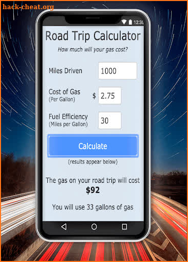 Gas Calculator for Trips screenshot